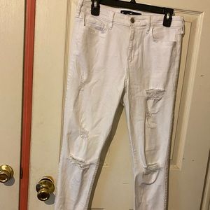 White High-Waisted Hollister Jeans